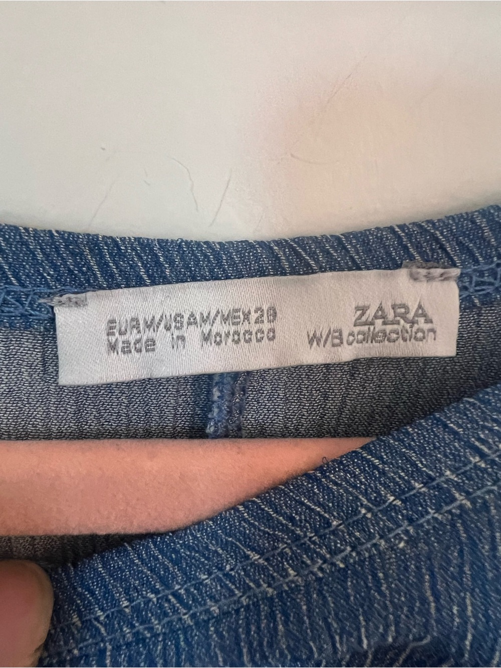 Zara Blue Puff-Sleeve Textured Blouse - Picture 4 of 6